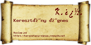 Keresztény Ágnes névjegykártya