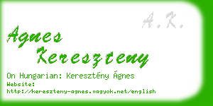 agnes kereszteny business card