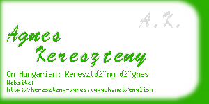 agnes kereszteny business card
